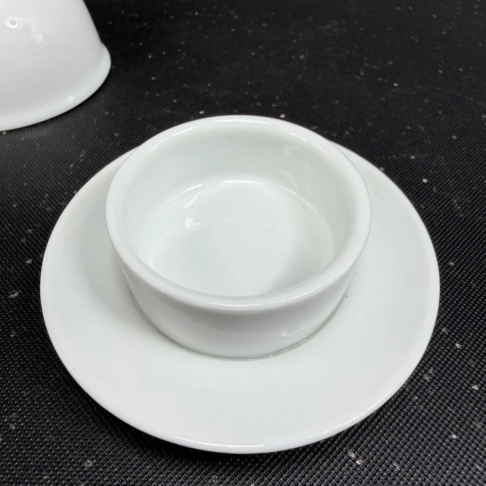 BIA Cordon Bleu White Porcelain Individual Covered Butter Dish Caviar Server 3in